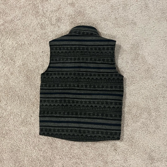 American Eagle Men's Lined Full-Zip Vest - Striped Gray Polyester Blend - XS - Picture 2 of 6